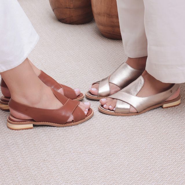 Sandália Rasteira - ALENTO - Chocolate - 842.31