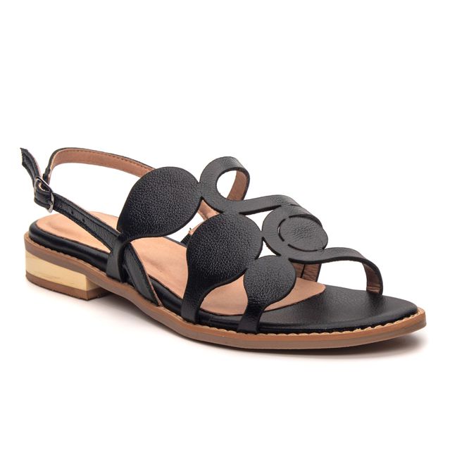Sandália Rasteira - AMANHECER - Preta - 842.116