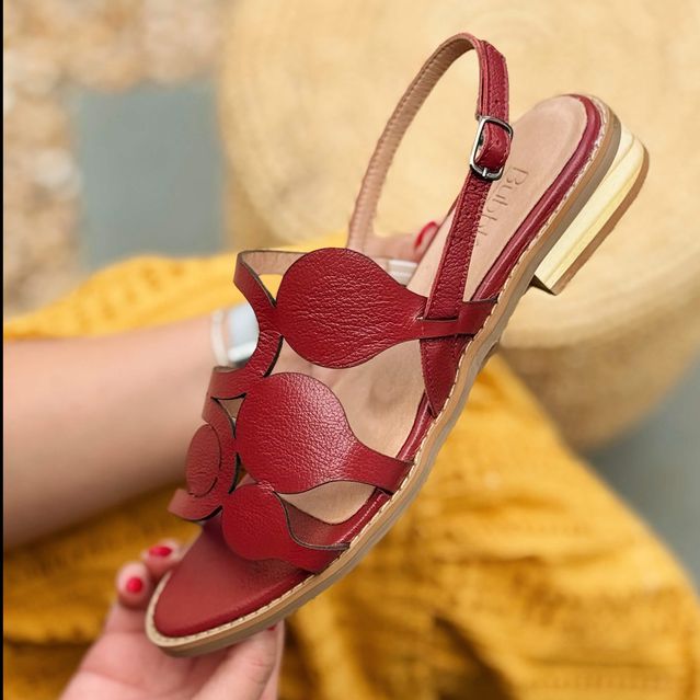 Sandália Rasteira - AMANHECER - Vermelho - 842.116