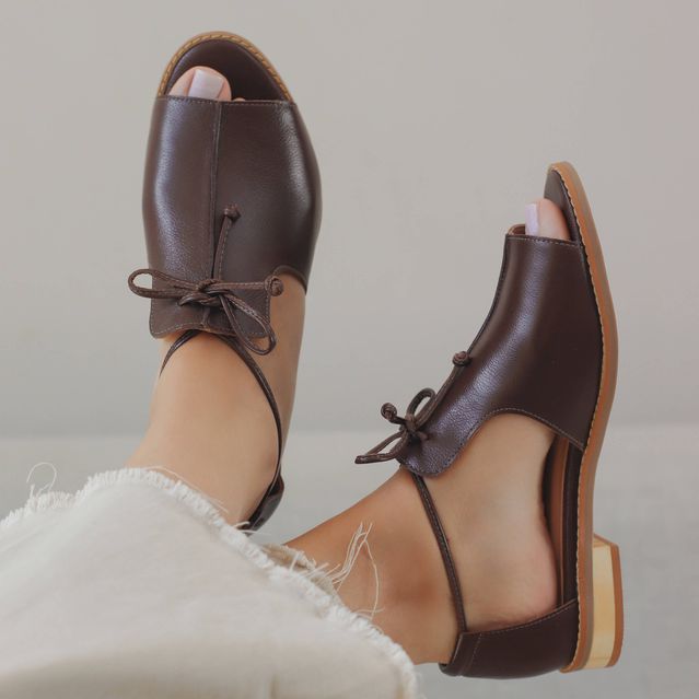 Sandália Rasteira - FREEDOM - Madeira - 842.07