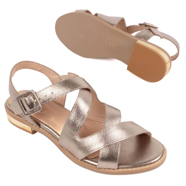 Sandália Rasteira - ILUMINAR - Champagne - 842.120