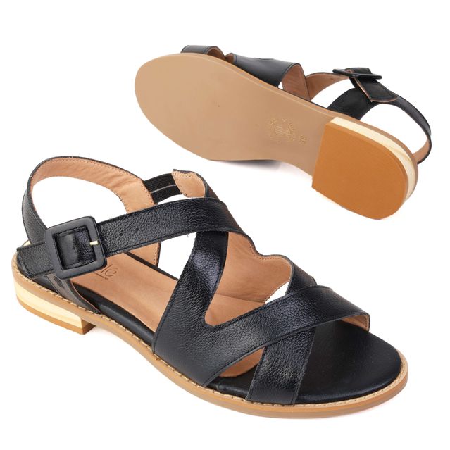 Sandália Rasteira - ILUMINAR - Preta - 842.120