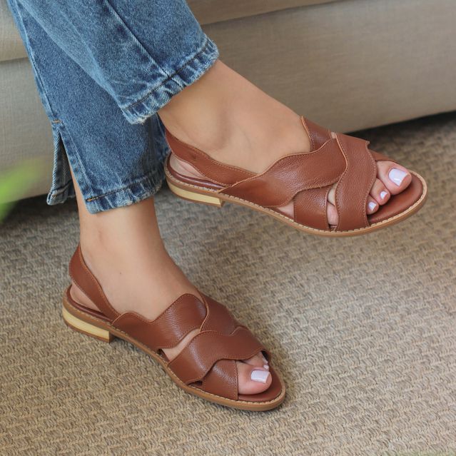 Sandália Rasteira - ONDAS - Chocolate - 842.91