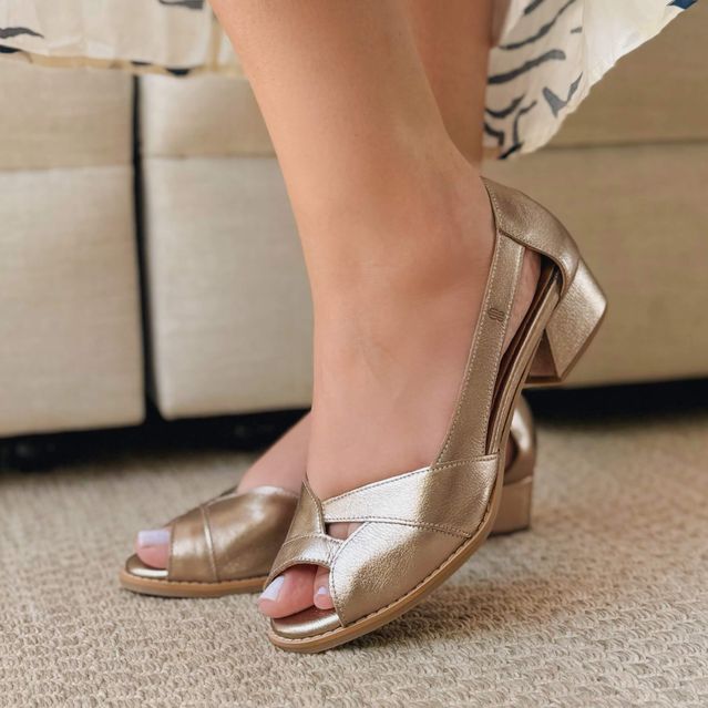 Sapato Peep Toe ENERGIA - Champagne - 965.14
