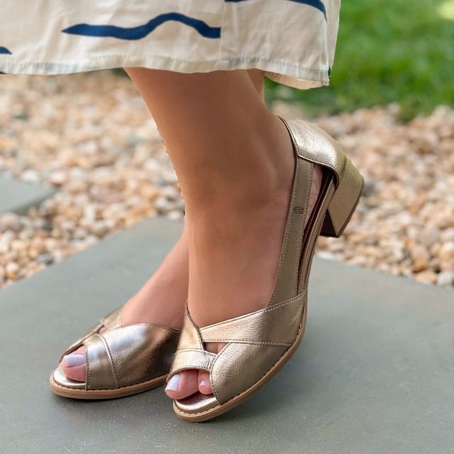 Sapato Peep Toe ENERGIA - Champagne - 965.14