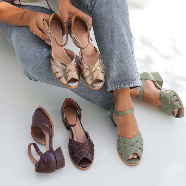 Sapato Peep Toe - ETERNO - Sálvia - 965.45