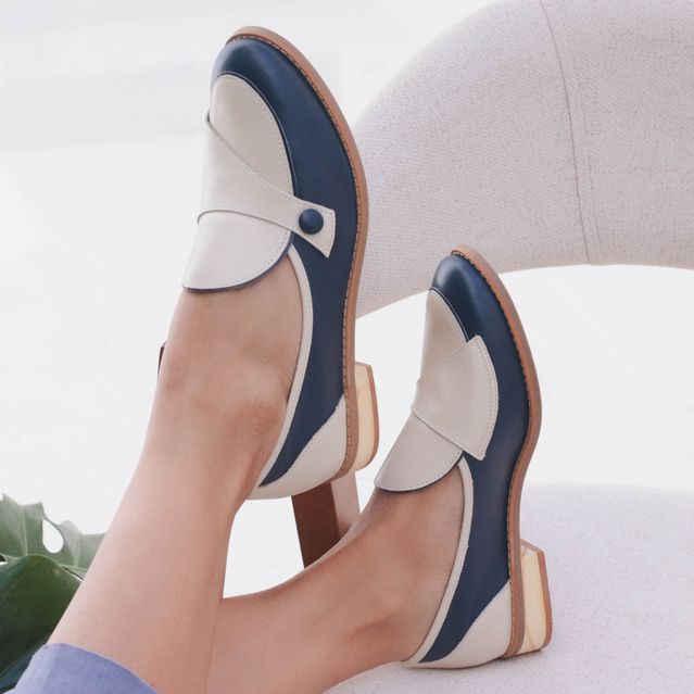 Sapato - SOFISTICAR - Azul Anil e Off White - 664.14