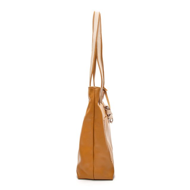 Bolsa de Couro - ENVELOPE - Ocre e Off White