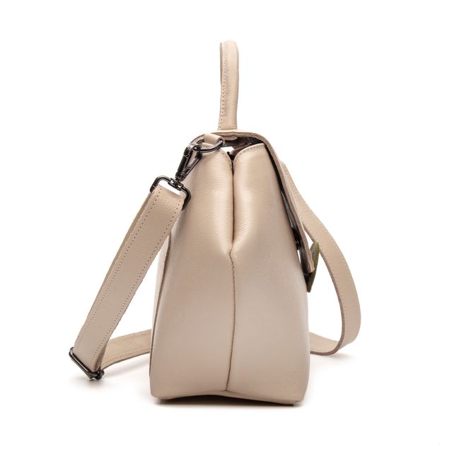 Bolsa de Couro - Mini NASCENTE - Off White e Sálvia