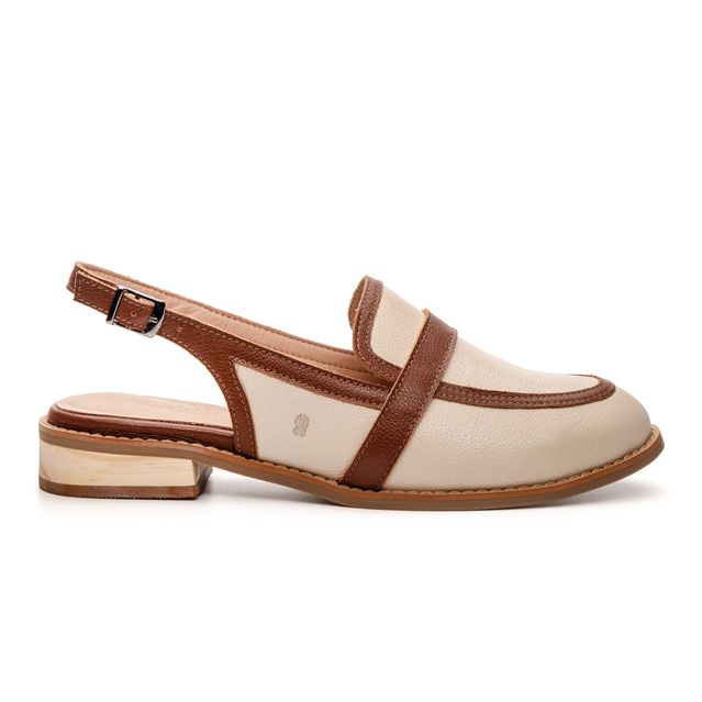 Mule - SERENO - Off White e Chocolate - 664.66