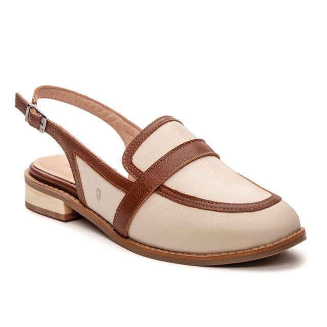 Mule - SERENO - Off White e Chocolate - 664.66