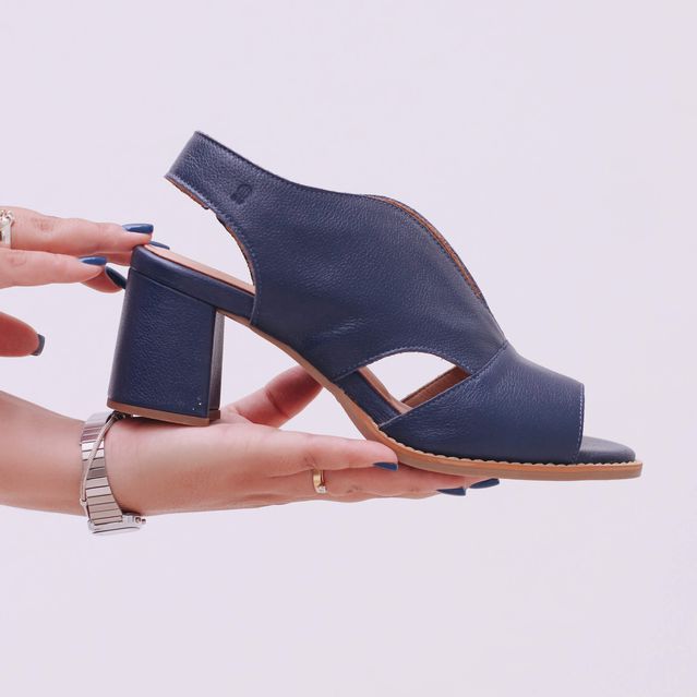 Sandália Peep Toe Azul Anil - VENEZA