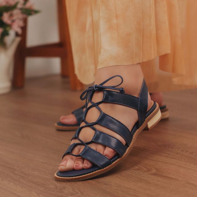 Sandália Rasteira - ABRAÇO - Azul Anil - 862.06