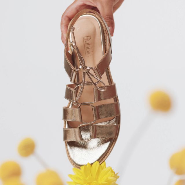 Sandália Rasteira - ABRAÇO - Champagne - 862.06