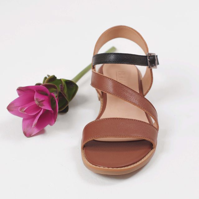 Sandália Rasteira - AFETO - Chocolate e Preta - 862.09