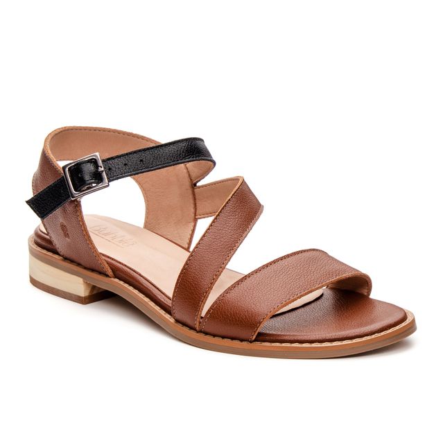 Sandália Rasteira - AFETO - Chocolate e Preta - 862.09