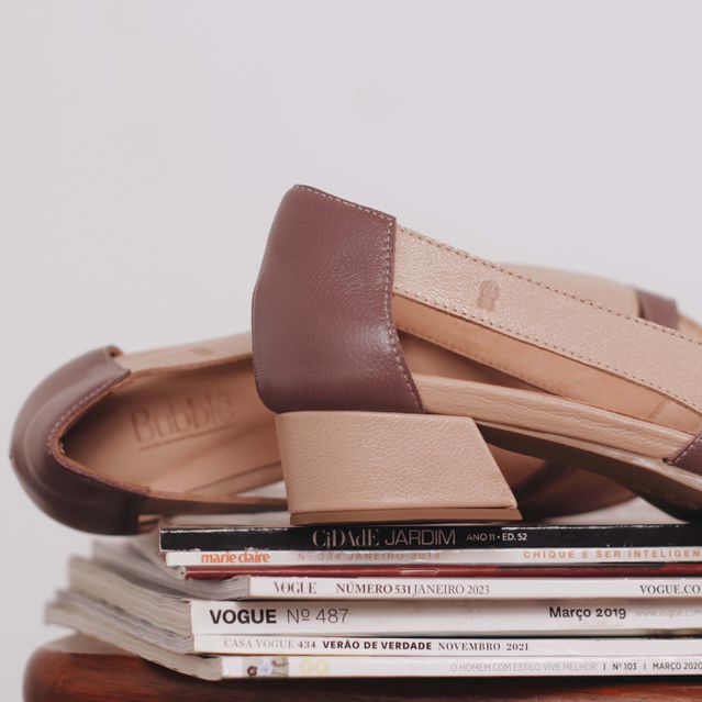 Sapato Peep Toe CUIDADO - Mousse e Nude - 965.22