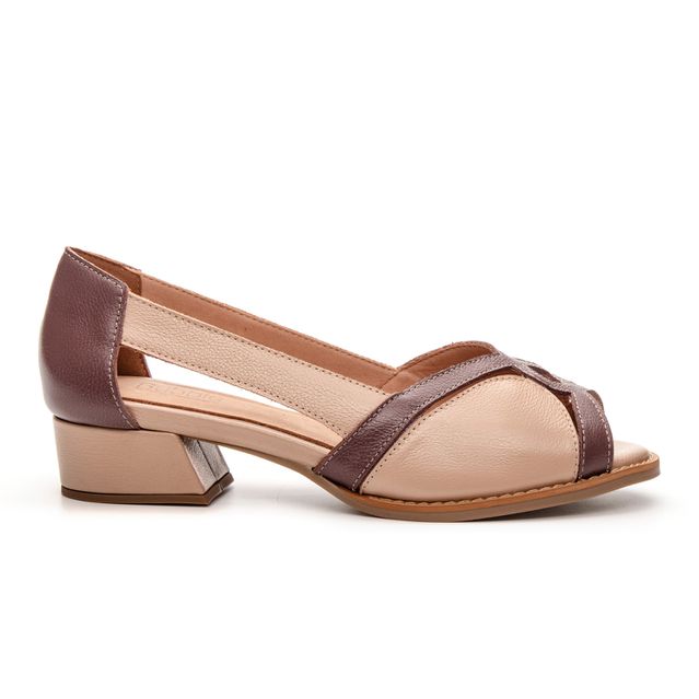 Sapato Peep Toe CUIDADO - Mousse e Nude - 965.22