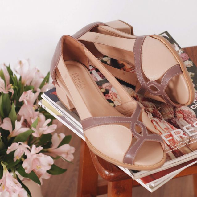 Sapato Peep Toe CUIDADO - Mousse e Nude - 965.22