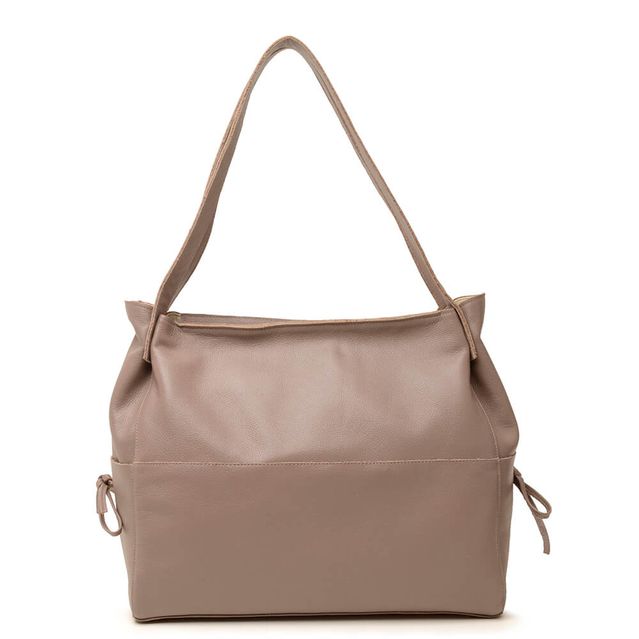 Bolsa de Couro - CONFIAR - Amêndoa 