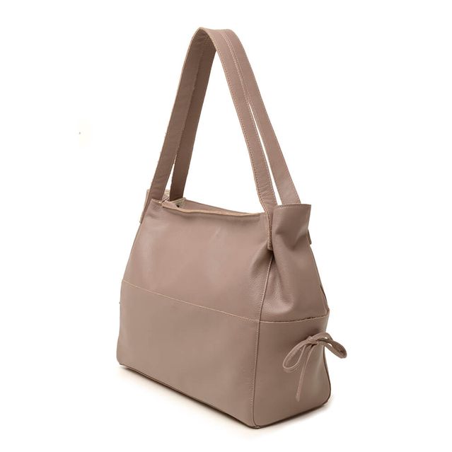 Bolsa de Couro - CONFIAR - Amêndoa 
