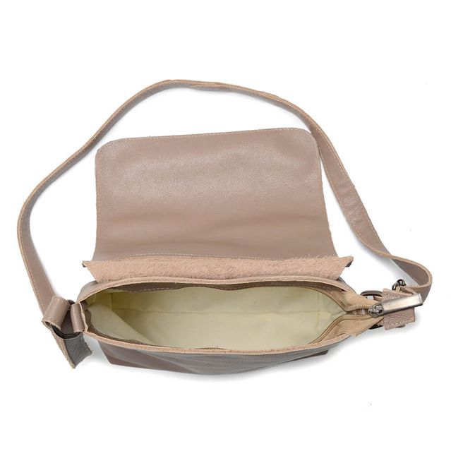Bolsa de Couro - TRANQUILIDADE - Amêndoa 