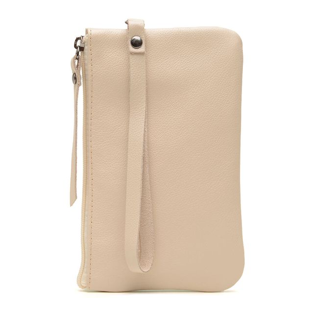 Bolsinha de mão Couro Legítimo Bubblê Off white