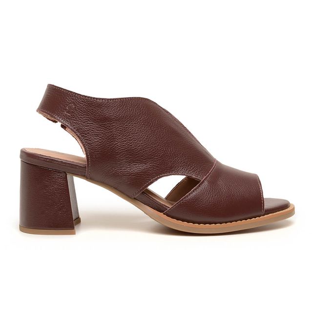 Sandália Salto Grosso Médio Peep Toe Madeira - VENEZA - 177.20