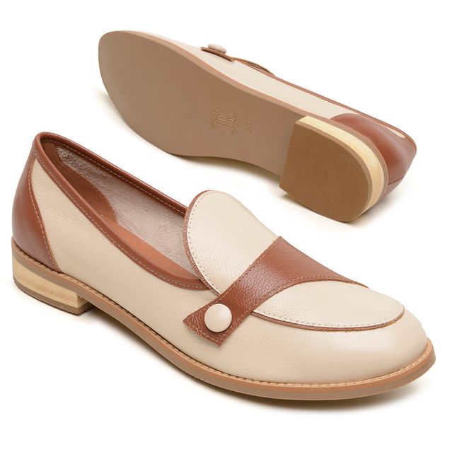 Sapato SOFISTICAR - Off White e Chocolate - 664.14