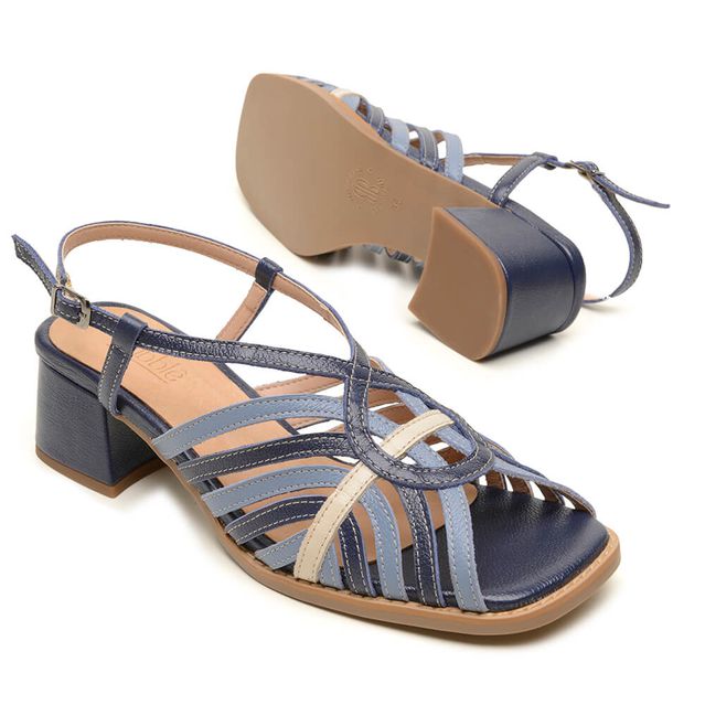 Sandália - CONVIDAR - Azul Anil, Azul Hortência e Off white - 915.03 