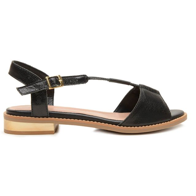 Sandália Rasteira - FLORESCER - Preto - 842.64