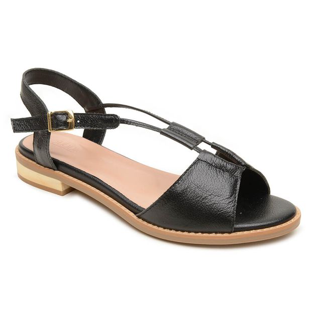 Sandália Rasteira - FLORESCER - Preto - 842.64
