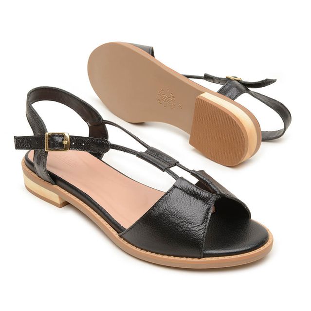 Sandália Rasteira - FLORESCER - Preto - 842.64