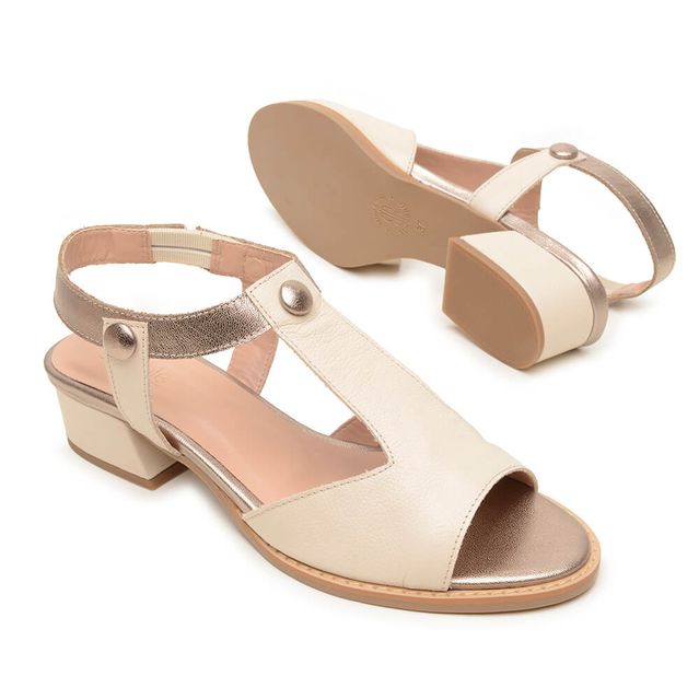 Sandália - ALEGRIA - Off White e Champagne - 965.08