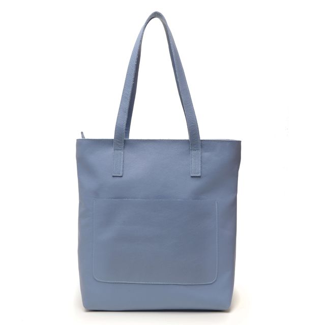 Bolsa de Couro - ENVELOPE - Azul Hortência