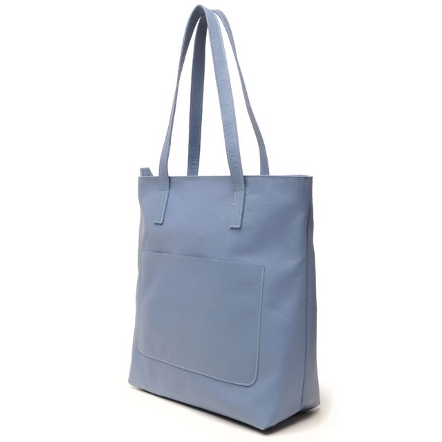 Bolsa de Couro - ENVELOPE - Azul Hortência