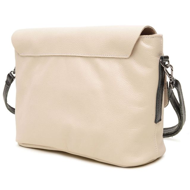 Bolsa de Couro - LUZ - Off White e Preto 