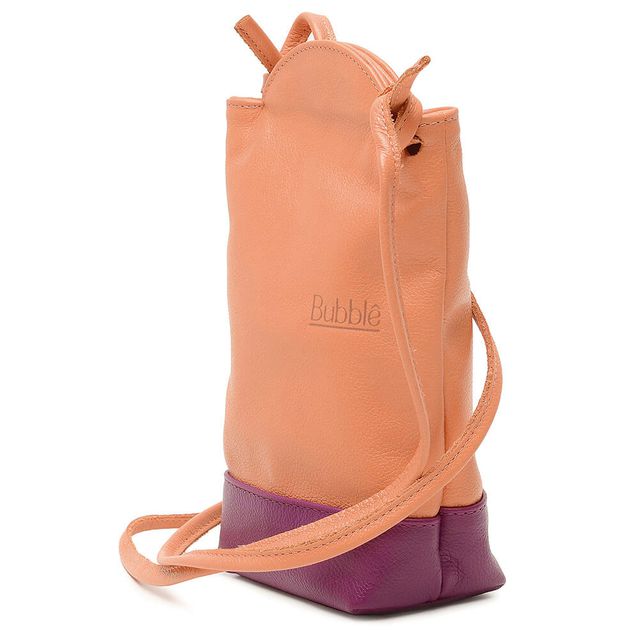 Bolsa de Couro - VIAGEM - Papaya e Violeta