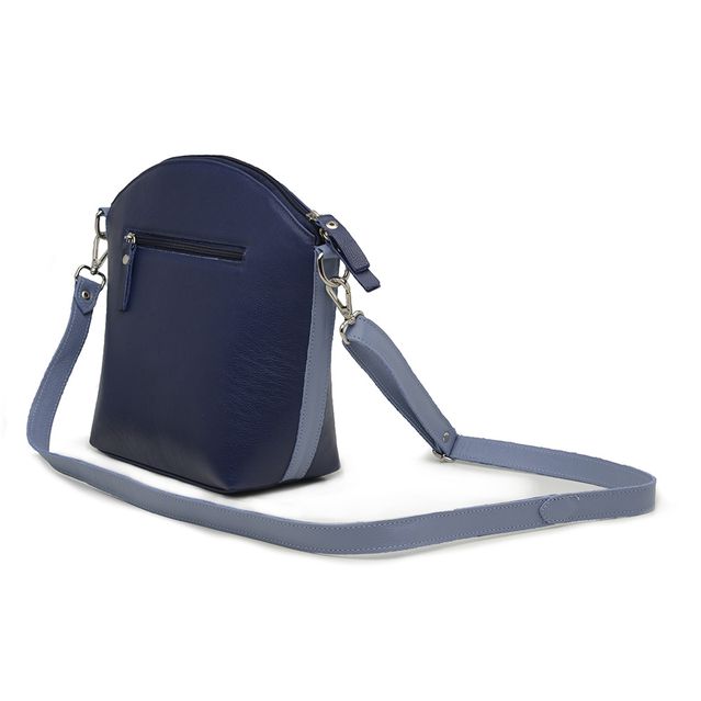Bolsa de Couro - PAIXÃO - Azul Anil e Azul Hortência