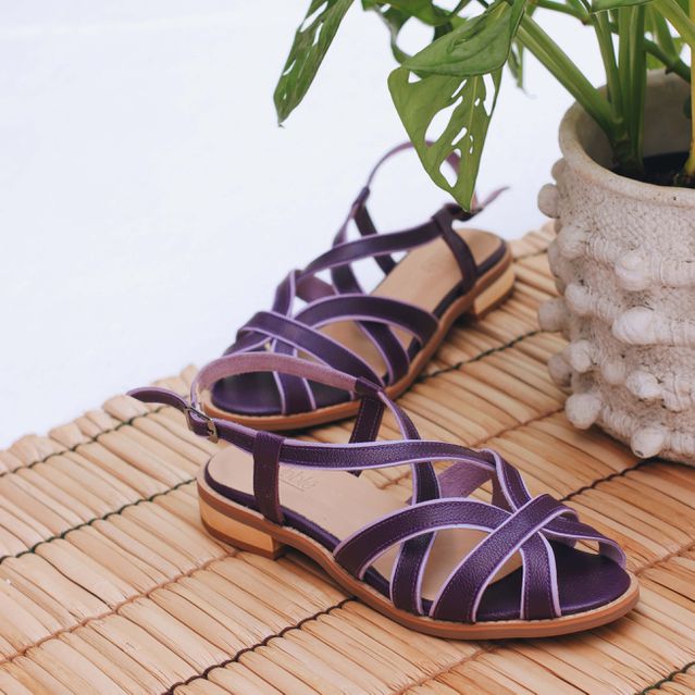 Sandália Rasteira - VOAR - Ameixa e Lavanda - 842.99