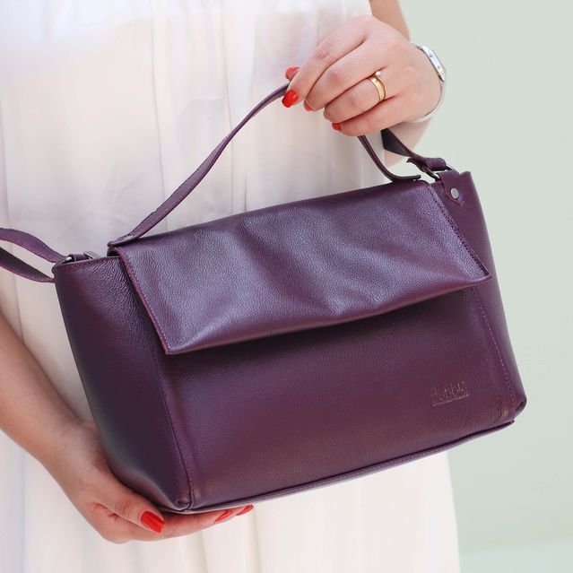 Bolsa de Couro - SERRA - Ameixa