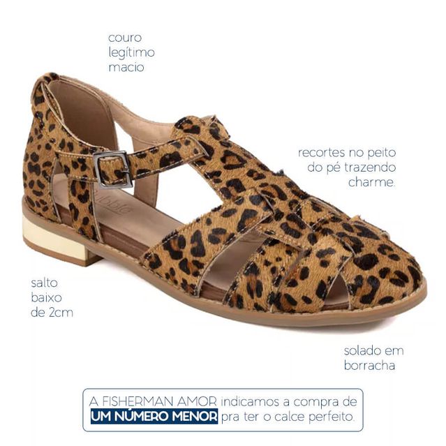 Sandália Fisherman - AMOR - Onça - 664.29