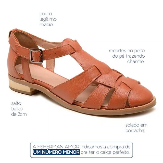Sandália Fisherman - AMOR - Telha - 664.29 