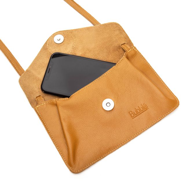 Bolsa de Couro - Carinho - Mostarda