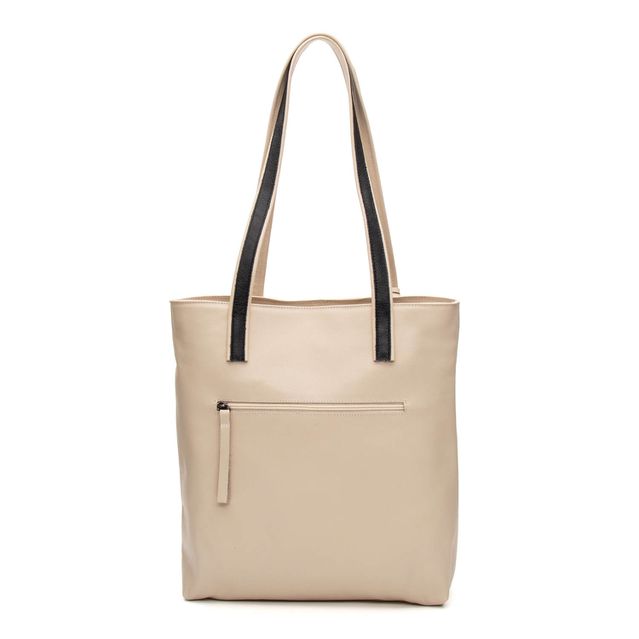 Bolsa de Couro - ENVELOPE - Off White e Preto