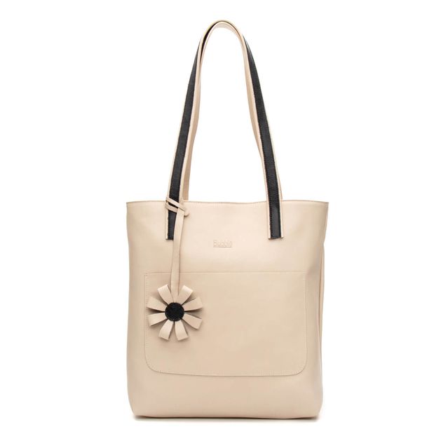 Bolsa de Couro - ENVELOPE - Off White e Preto