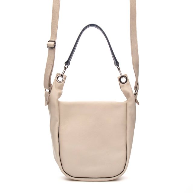 Bolsa de Couro FLORAR - Off White e Azul