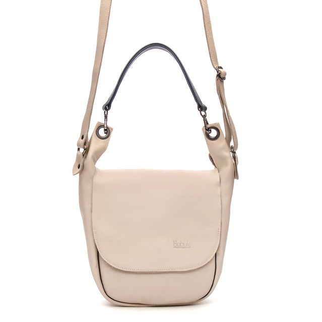 Bolsa de Couro FLORAR - Off White e Azul