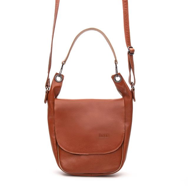 Bolsa de Couro FLORAR - Telha e Nude