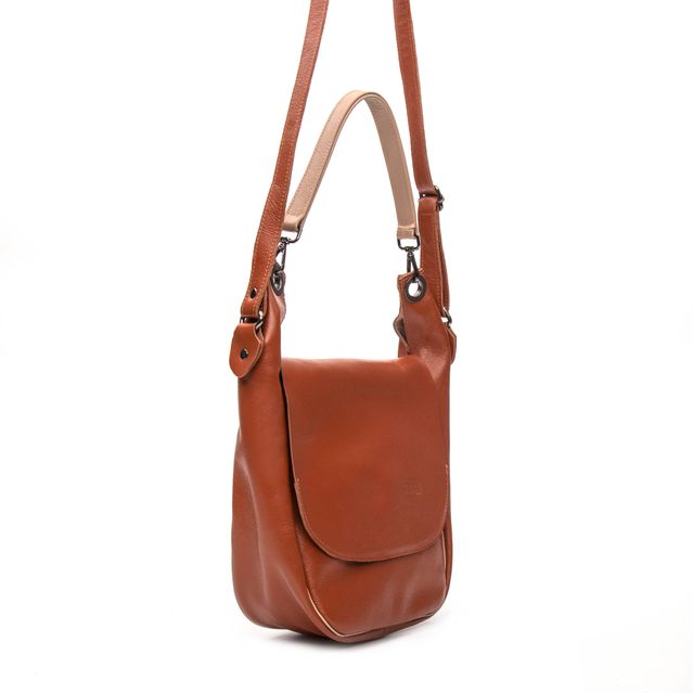 Bolsa de Couro FLORAR - Telha e Nude